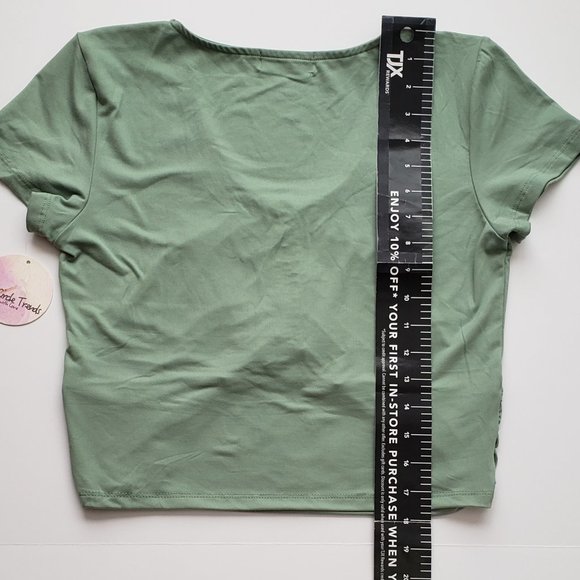 FULL CIRCLE TRENDS Front Drawstring Short Sleeve Top - Picture 5 of 5